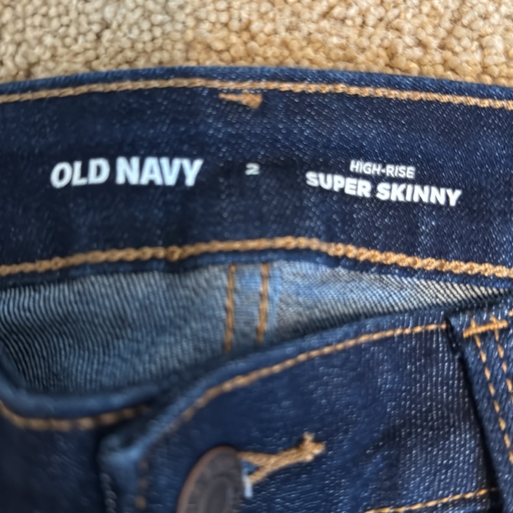 Old Navy Dark Blue Jeans Stretch Skinny Sz 2 - Picture 2 of 4